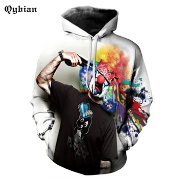 

Qybian 2017 New 3D Suicide clown printed Hoodies Men Fashion Casual Hooded Sweatshirts Pullovers Tops Plus Size