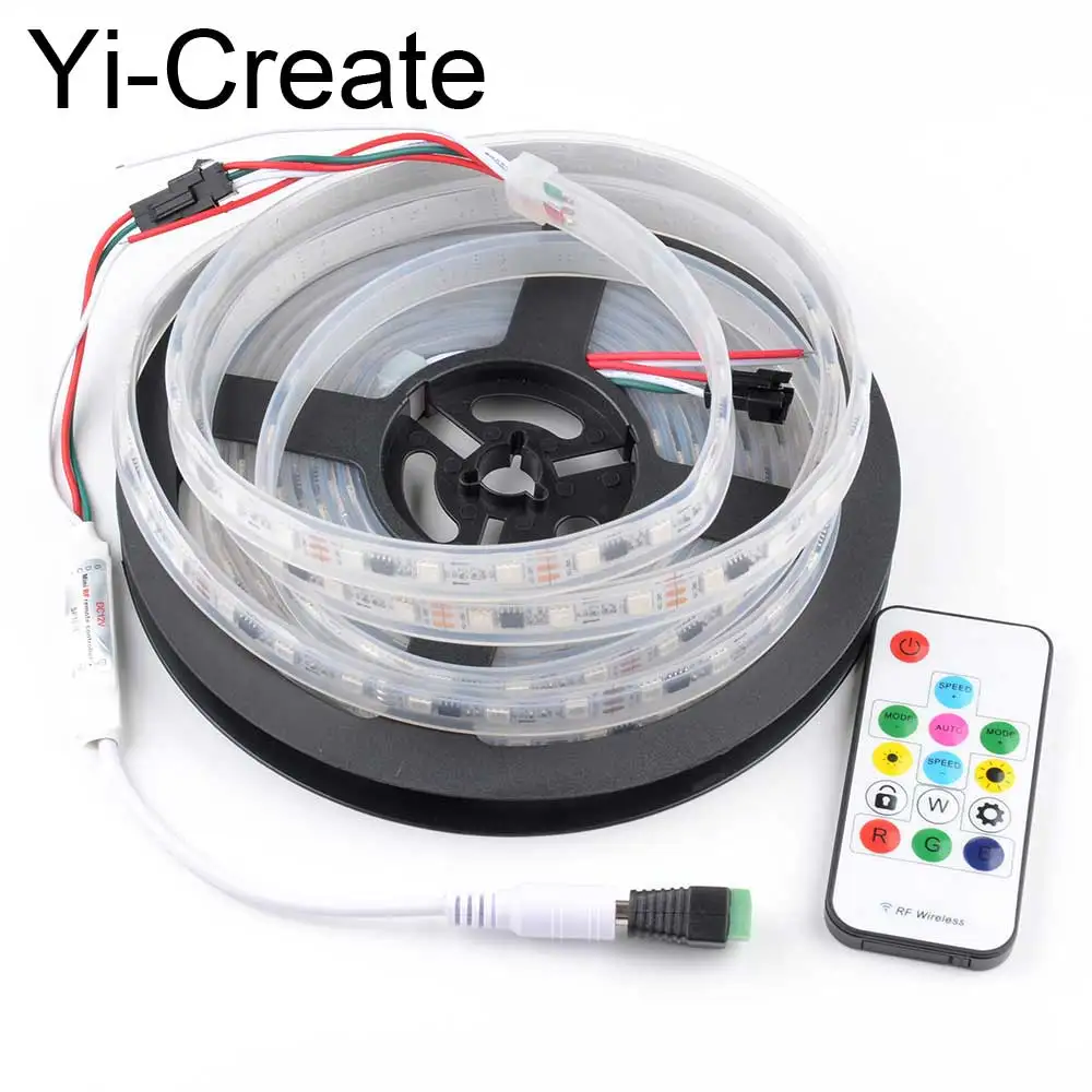 IP65 водонепроницаемый SMD5050 ws2811 RGB полный Цвет светодиодный гибкие полосы света