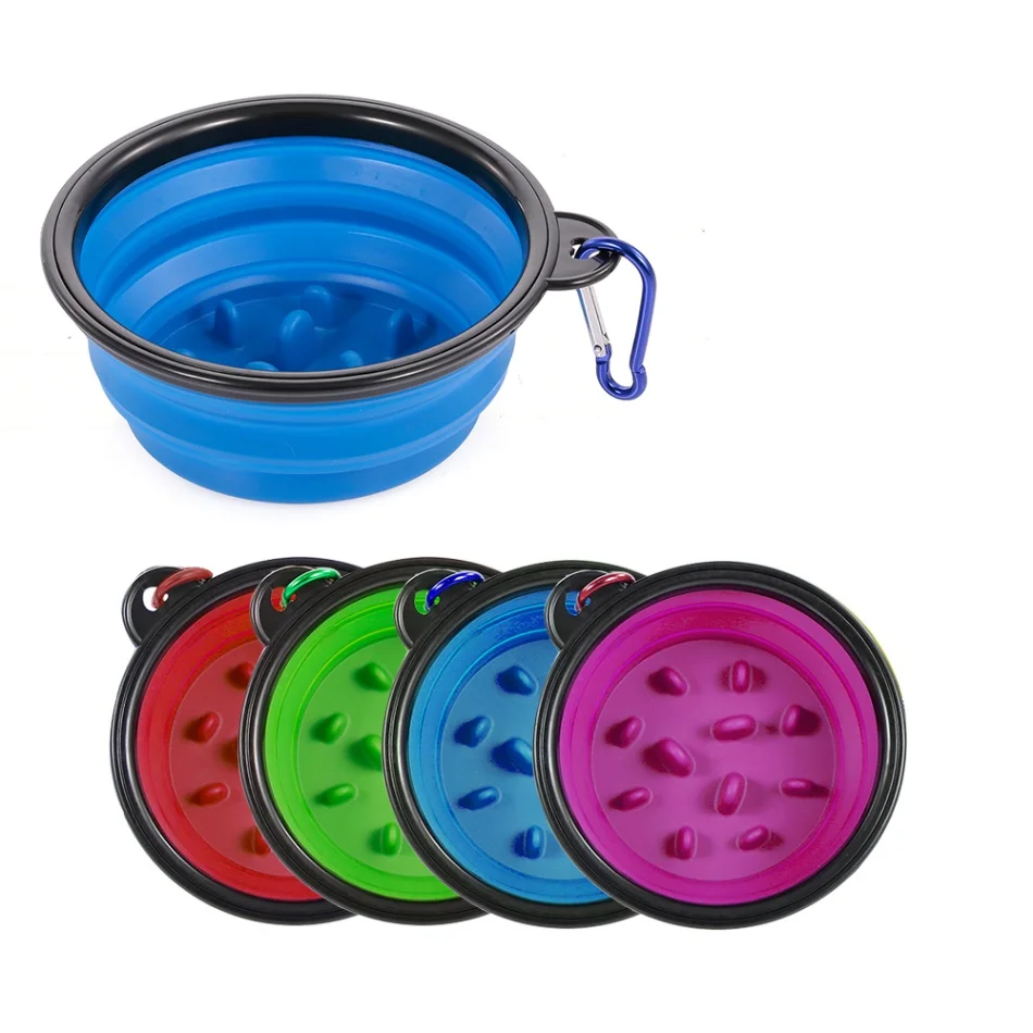 

Pet Dog Feeder Bowl Slow Eating Foldable Eco-Friendly Durable Non-Toxic Preventing Choking Healthy Dish Pet Supplies-Large Size