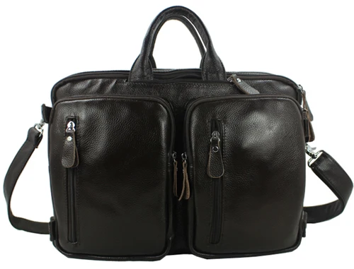 Многофункциональная мужская сумка-мессенджер из натуральной кожи, большие сумки через плечо для мужчин, кожаная сумка через плечо, черная сумка-тоут - Цвет: Brown   Size L