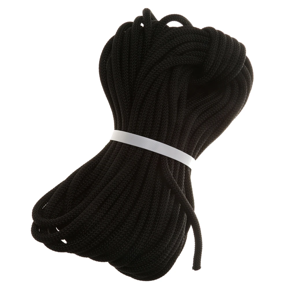 Climbing Rope Safety Sling Rappelling Rope Auxiliary Cord 30m Black