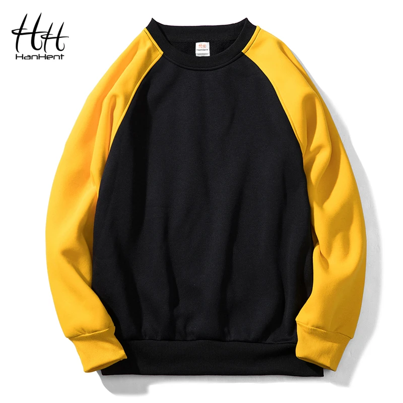 Black and yellow crew neck sweatshirt Clearance