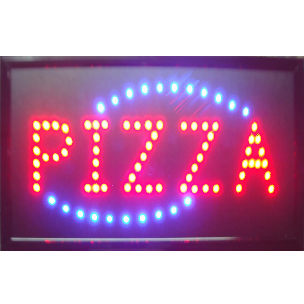 Прямые поставки 10x19 дюймов полууличный Pizzas store ультра яркий бегущий светодиодный