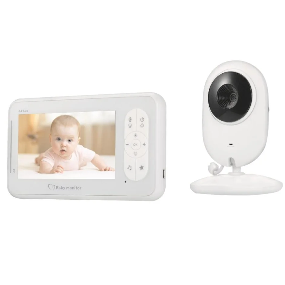 

Babyfoon met camera en monitor baby camera 4.3 inch LCD IR Night Vision Baby Intercom Temperature Sensor Lullabies VOX babyphone