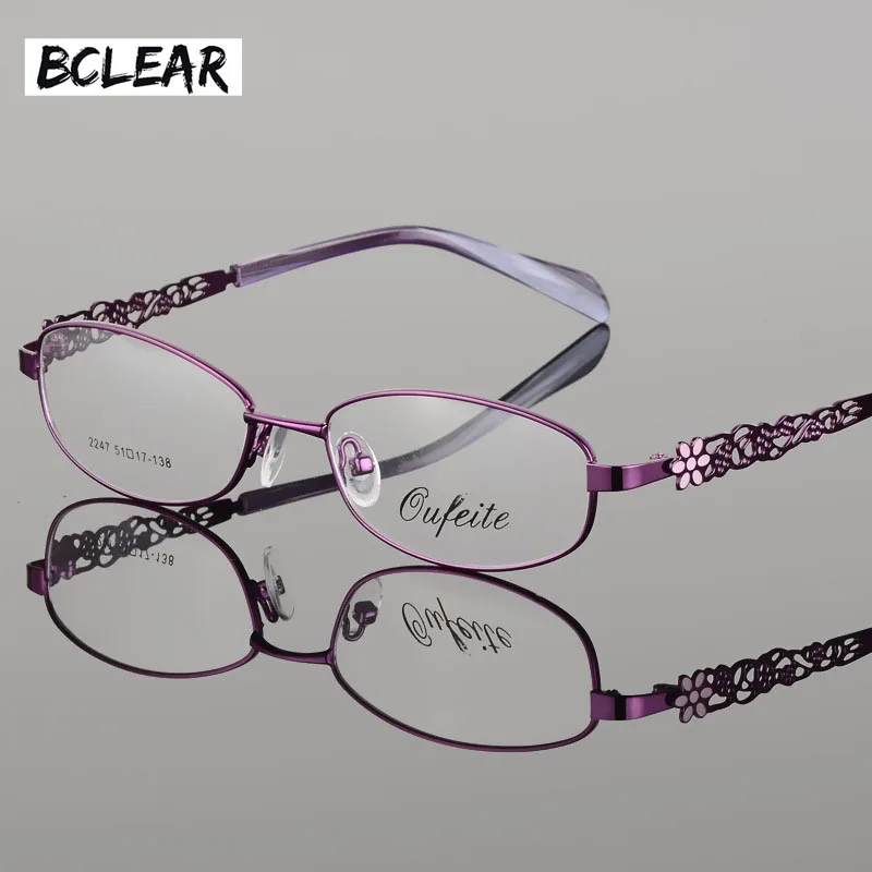 

BCLEAR High Quality Metal Alloy Female Eyeglasses Frames Full Rim Optical Frame Women Myopia Reading Prescription Eyewear Flower