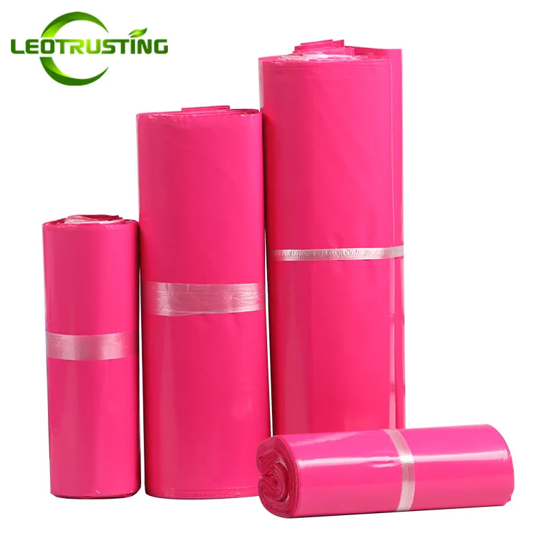 Glossy Pink Poly Mailing Express Shipping Envelope Bag Plastic Adhesive