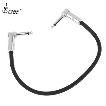 

40cm 16inch Guitar Effect Pedal Instrument Patch Cable with 1/4 Inch 6.35mm Silver Right Right-angle Plug