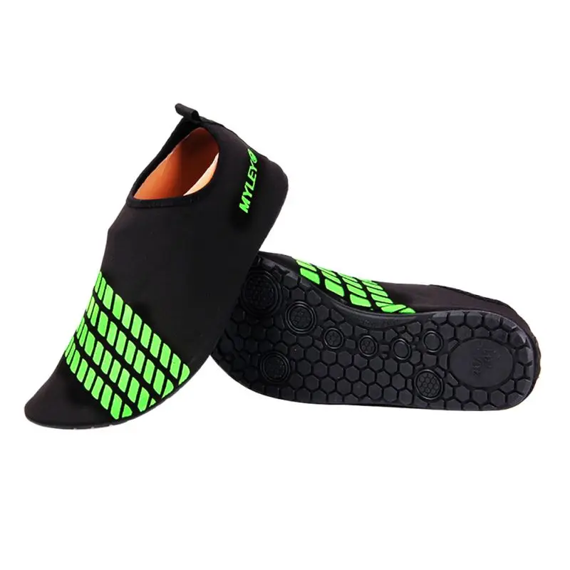 Men Women Barefoot Striped Shoes Beach Pool GYM Water Skin Socks TX005 - Цвет: Зеленый
