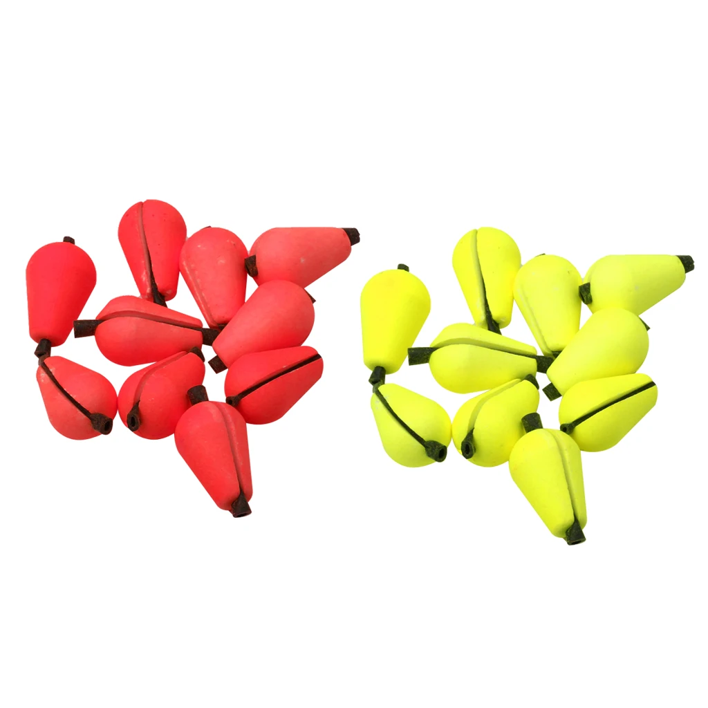 

12 Pieces 20x10mm Yellow Red Color Foam Float Fly Fishing Strike Indicator Drop-shaped