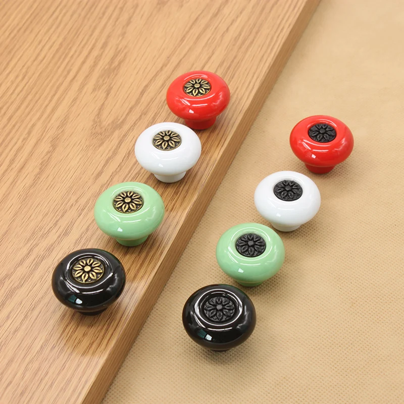 

FAST SHIPPING 28MM Colored Ceramic Knobs with DIFFERENT FINISH inner core for Kids/ Children Cabinets Cupboard Knobs