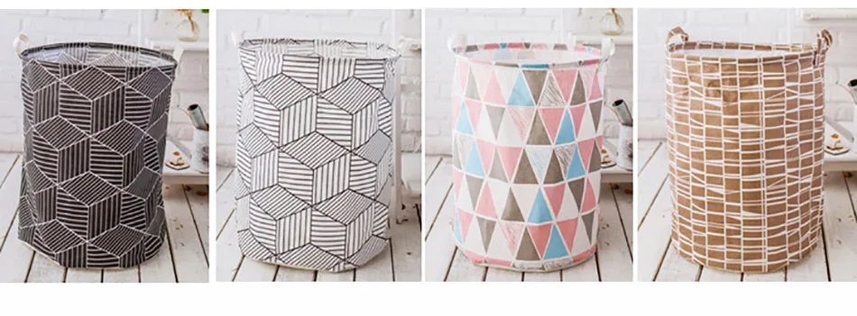 08MICCK Geometric Shape Folding Laundry Basket Standing Holder Dirty Clothes Storage Bag Toys Storage Pouch Household Organizer