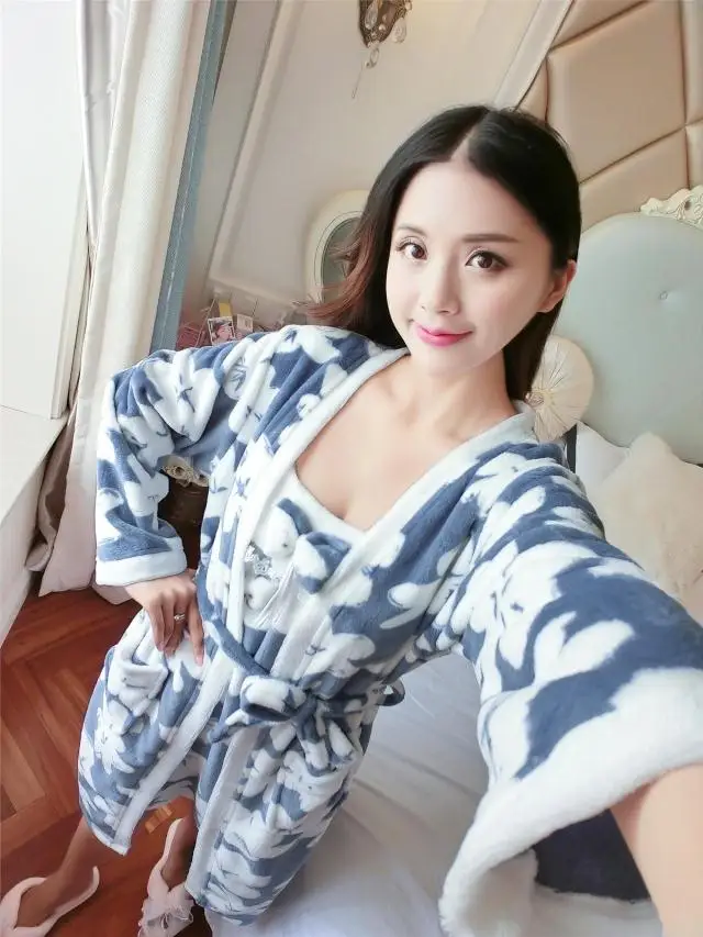 Брендовая зимняя фланелевая Женская пижама, юбка, одежда для сна, теплая ночная рубашка, женская пижама с принтом
