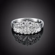 Projeto Da Coroa do vintage Belas Jewlery 925 Esterlina Anéis de Prata Para As Mulheres da Jóia Do Casamento Completa Limpar Anel de Noivado de Diamante(China)