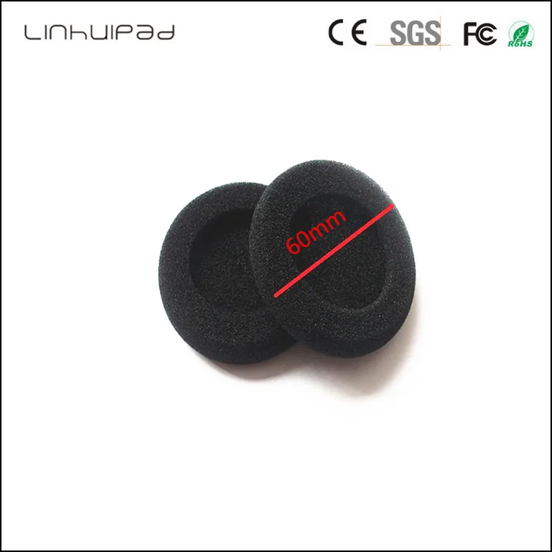Linhuipad 10 шт черные 60 мм Сменные пенопластовые подушечки для Logitech H600 H330 H340/Aiwa HP CN5/Labtec