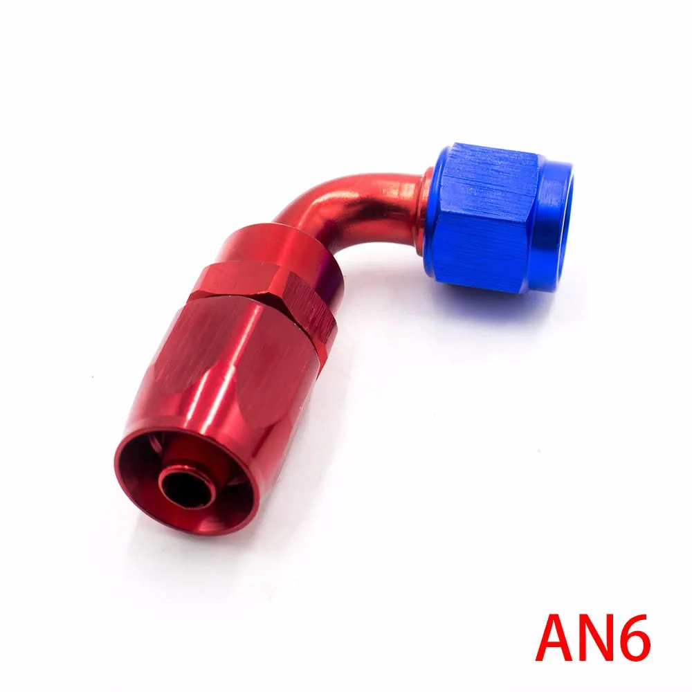 AN6 фитинг AN06 Алюминий арматура 90 градусов масла/топлива/поворотный угловой фитинг фитинги(поворотный штуцер для шланга) YC100352-90RD