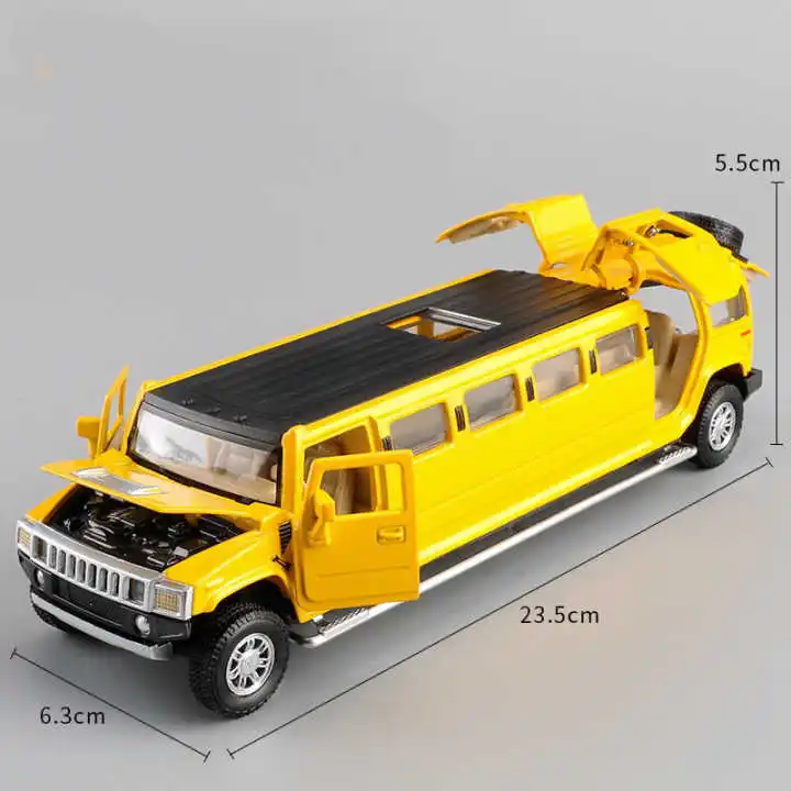 Высокая имитация 1:32 Сплав hummer limousine Металл литой автомобиль модель оттягивающийся мигающая детская музыкальная игрушка транспортные средства