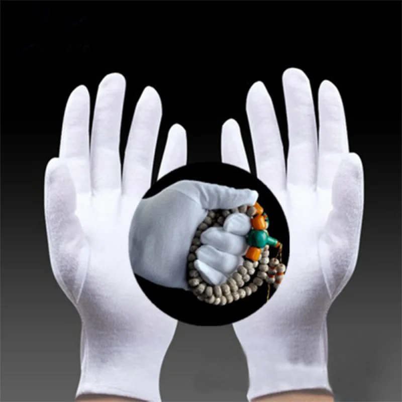12 шт. белые нейлоновые рабочие перчатки для здоровья, защитные перчатки для защиты рук, перчатки для чистой комнаты