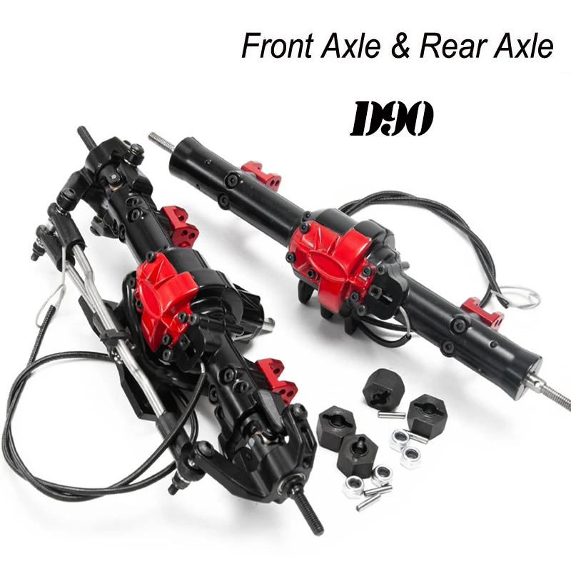 

1pc Front and Rear Axle with lock Metal Front and Rear Axle Assembly Set Cimbing Car Axle for 1/10 AXIAL SCX10 D90 RC Crawler