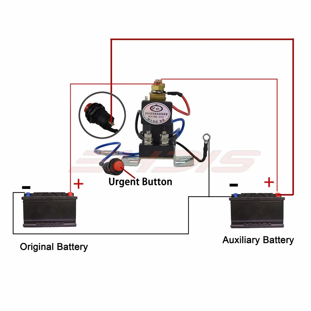 KH 12V 24V 200A Аккумуляторный изолятор + реле для автомобиля 4 клеммы двойной