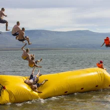 Туфлях-лодочках! Надувная игра 9x2 m, надувная водная капля, прыжок Aqua Blob, надувная катапульта воды для продажи