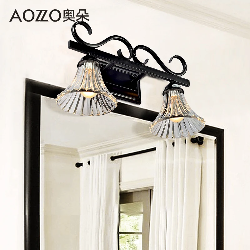 Ao Duoou Style Wrought Iron Bathroom Mirror Front Lamps Bathroom