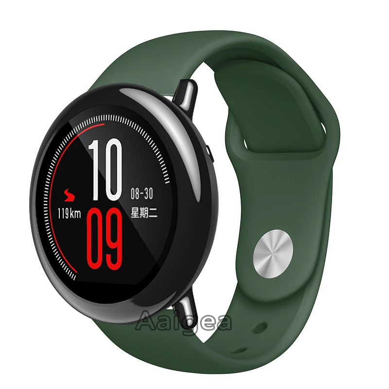 Цветной мягкий силиконовый ремешок для часов для Xiaomi Huami Amazfit Pace, умные часы, спортивный сменный Браслет, ремешок на запястье - Цвет ремешка: Army green