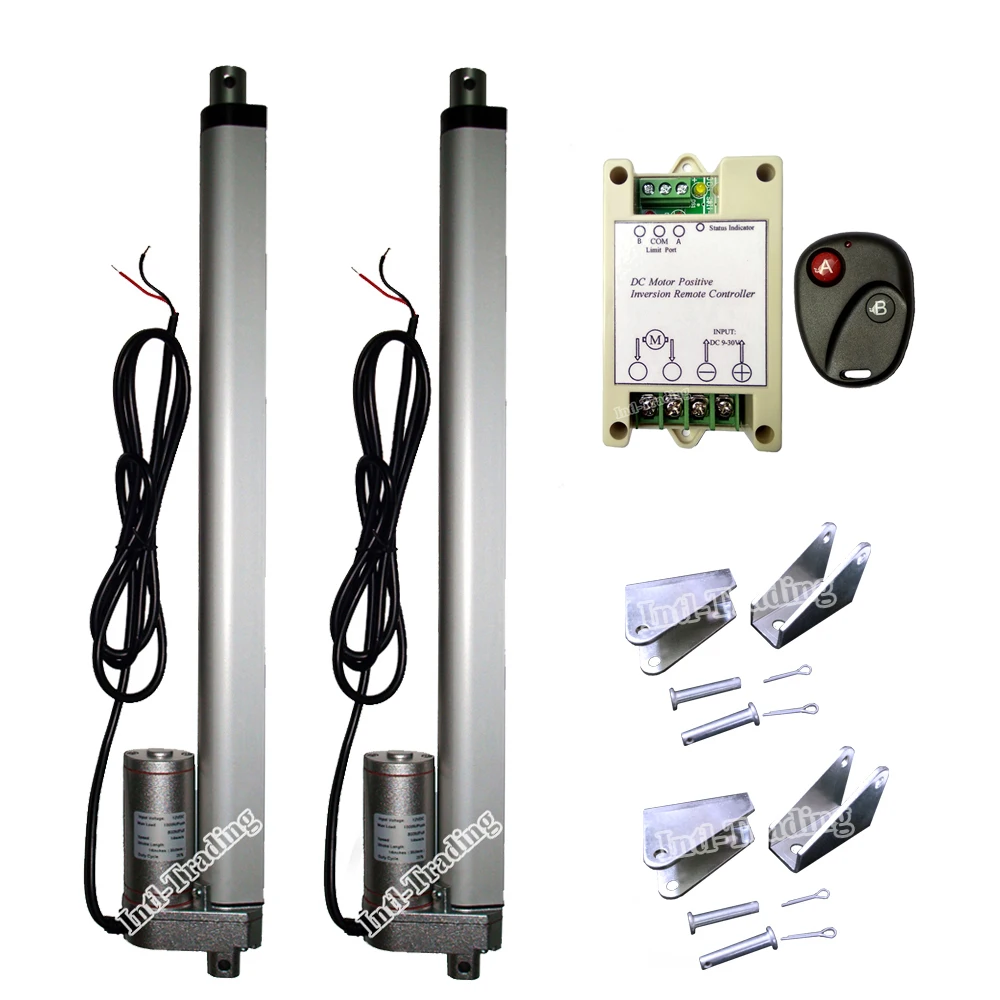 

2 Linear Actuators 350mm 14" Stroke 330lbs 12V DC Motor&Wireless Control Kits-Multi-function for Electric Medical Industrial Use