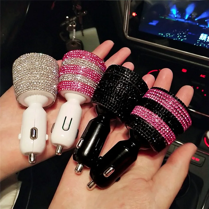 Crystal-Rhinestone-Car-Charger-USB-3.1A-Dual-2-Port-Display-Cigarette-Socket-Lighter-Fast-Car-Charger-Power-Adapter-7