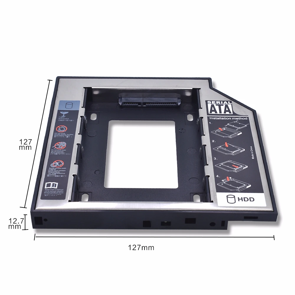Universal 2nd HDD Caddy 9.5 12.7mm SATA 3.0 2.5 Hard Drive Caddy Adapter DVD SSD For Laptop Optical Bay HDD Case TISHRIC external hard drive case,ssd enclosure,hard drive adapter,ssd adapter,external hard drive box,hard disk case,hard drive enclosure,hdd case enclosure