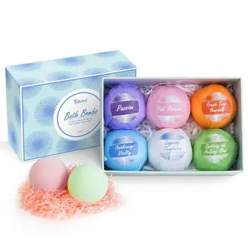 

6pcs Organic Bath Salt Balls Ease Relax Body Essential Bubble Shower Bombs
