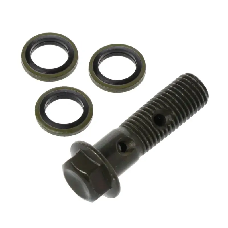 Resistência à corrosão à prova de ferrugem motocicleta freio oco parafuso duplo banjo parafuso para honda yamaha suzuki com m10 x 1.25-2