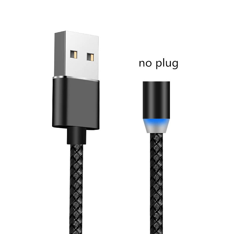 SUNPHG Магнитный Кабель зарядного устройства микро-usb type C зарядный провод для iPhone x xr oneplus 6t samsung s9 Microusb шнур мобильного телефона - Цвет: black no plug