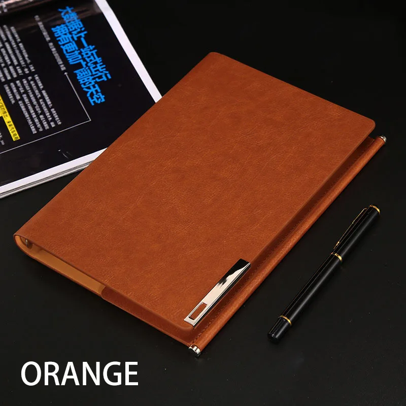 orange А5, искусственная кожа, кольцо, переплет, дневник на спирали, блокнот, люкс класс, ретро, книга, Filofax, винтажный планировщик, канцелярские принадлежности, держатель для карт - Цвет: orange