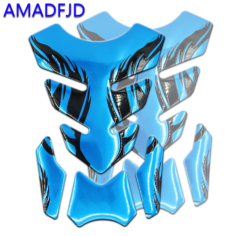AMADFJD Защитная подкладка для топливного бака мотоцикла 3D синяя универсальная