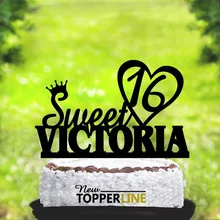 Персонализированное счастливое украшение для именинного торта, изготовленное на заказ счастливый сладкий возраст и имя торт Топпер, декор для вечеринки в честь Дня рождения поставки, уникальный подарок