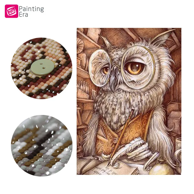 3D Animals Owl Diamond Embroidery 5D DIY Painting Cross Stitch Picture Of Resin Full Round Mosaic Home Decor|painting cross stitch|cross stitch