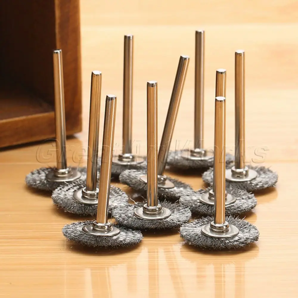 dophee Great Quality New 10pcs Stainless Steel Wire Wheel Brushes for
