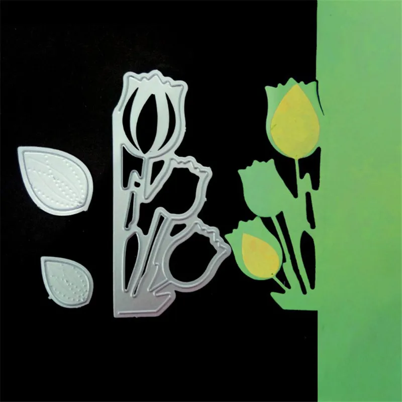 Tulip Metal Die Cutting Scrapbooking Embossing Dies Cut Stencils Decorative Cards DIY album Card Paper Maker | Дом и сад