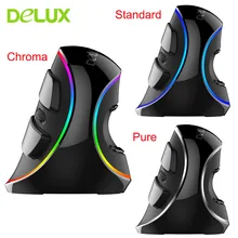 Delux M618 Plus RGB Проводная вертикальная мышь эргономичная USB 4000 dpi оптическая подставка для запястья Беспроводная игровая мышь для ПК настольного ноутбука
