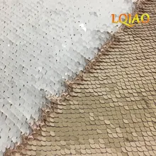 9FTX9FT 5MM Reversible Sequin Backdrop Curtain,Rose Gold-White Mermaid Flip Up Sequin Fabric Photography Backdrop-275cmX275cm
