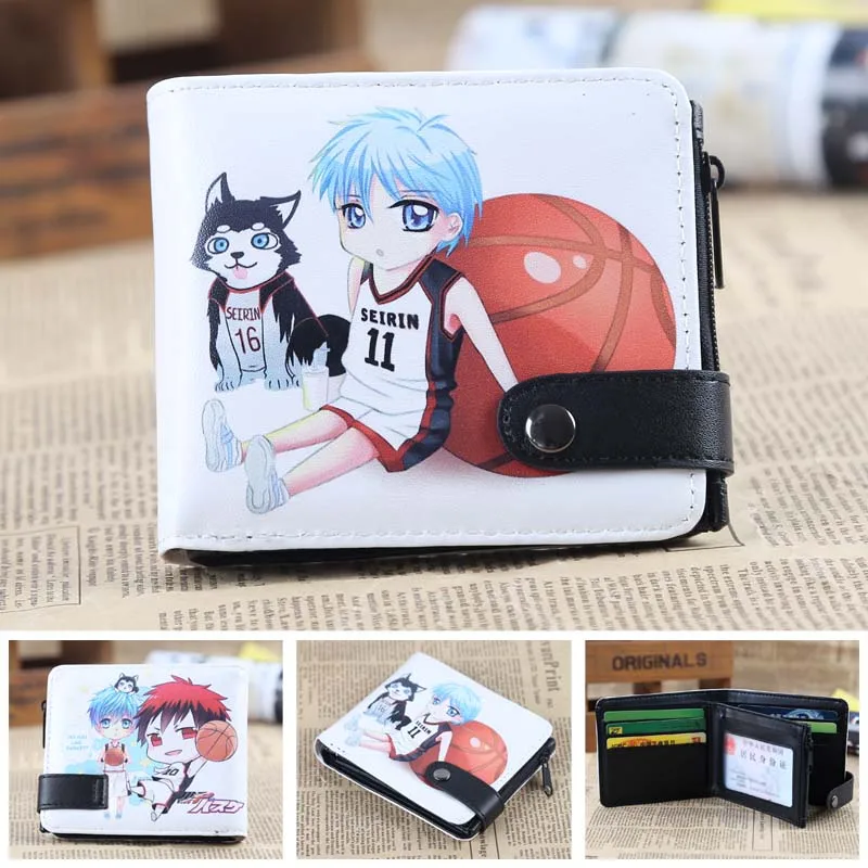 Аниме TouHou Project Reimu& Marisa PU короткий нулевой кошелек/портмоне/многослойный двойной бумажник на кнопке - Цвет: Kuroko No Basket