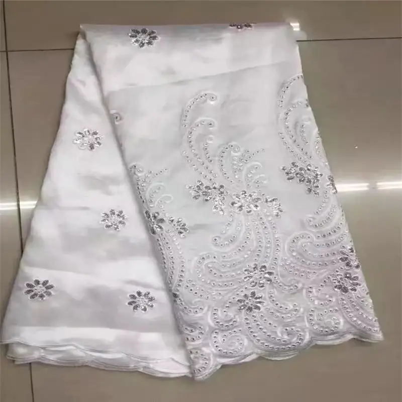 Белый цвет Джордж Ткань/индийское великолепное полотнище для обертывания/Африканский сырой шелк Джордж кружевная ткань(B8-6 - Цвет: George