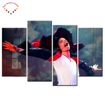 

4pcs/set 5D diamond embroidery"Super Star Pop-King Michael Jackson",Diy 5d diamond Painting,diamond mosaic cross stitch stickers