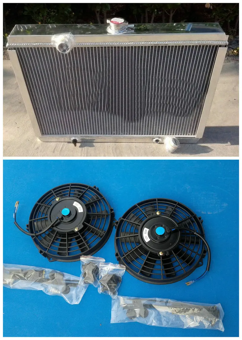 56mm New Aluminum Radiator + 2*FAN For Mitsubishi Starion 2.0 Turbo Manual  MT -