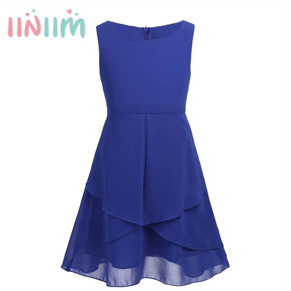 Girls Princess Dress Kids 3D Flowers Party Birthday Casual Girls Popover Dress