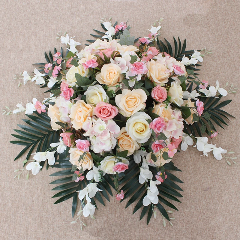 JAROWN Podium Bouquet Meeting Table Flower Business Artificial Fake Rose Lily Flowers Wedding Party Decor Rostrum Front Desk Put (2)