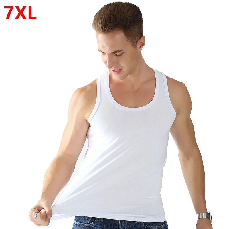 

Summer new men's plus size 7XL Tank Tops cotton quality camisole skin-friendly cotton base casual vest