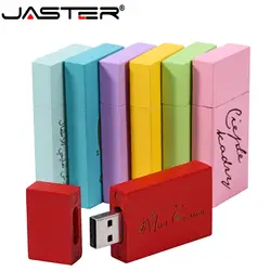JASTER (10 шт бесплатный логотип) красочные деревянные USB 2,0 деревянные USB флешки 4 ГБ 8 ГБ 16 ГБ 32 ГБ 64 Гб карта памяти оптом