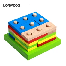 Детские деревянные игрушки Монтессори, Обучающие игрушки в форме геометрии, Интеллектуальные доски, обучающие игрушки для детей