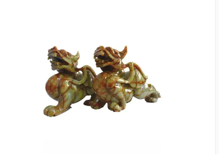 

shun6967+++Jade brave one pair of Lucky town house feng shui home office opening gifts jade ornaments